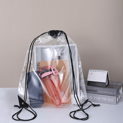 2 Pcs Clear Backpack for Stadium Events, Waterproof PVC Drawstring See Through Bag for Men and Women, Ideal for Gym Stadium Events Concert Colleges Work Festivals Travel Shopping (17x13 Inch).