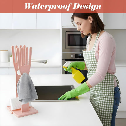 2 Pcs Kitchen Glove Holder, Kitchen Glove Stand Holder Plastic Glover Drying Dryer Rack.