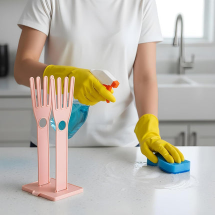 2 Pcs Kitchen Glove Holder, Kitchen Glove Stand Holder Plastic Glover Drying Dryer Rack.