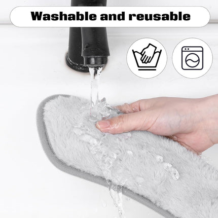 2 PCS Thick and Elastic Toilet Seat Cushion Cover, Washable Soft Padded Toilet Seat Elongated, Easy Install with Double-Sided Hook and Loop Fastener, Seats Mat Cushions for Elderly, Seniors (Gray).