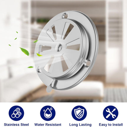 2 PCS BBQ Grill Smoker Air Vent Set, Adjustable Stainless Steel Grill Vent Damper for Controlling Airflow, BBQ Smoker Grilling Exhaust Smokers Replacement Parts for Grills, Stove and Smokers (95mm).