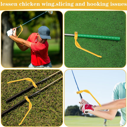 Xindojuz Golf Swing Training Aid, Golf Training Wrist Hinge Swing Correcting Trainer Tool, Stock Shot Setter Golfs Club Practice Equipment Arm Elbow Posture Teaching Accessory for Golfers Beginners.