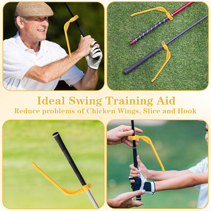 Xindojuz Golf Swing Training Aid, Golf Training Wrist Hinge Swing Correcting Trainer Tool, Stock Shot Setter Golfs Club Practice Equipment Arm Elbow Posture Teaching Accessory for Golfers Beginners.