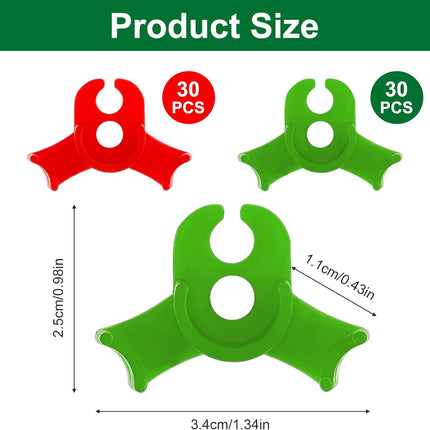 60Pcs Plant Training Clips, Reusable 90 Degrees Bud Trainer Lst Clips for Low Stress Training Plant Stem Support Bud Bender for Tomatoes Cucumbers Climbing Plants in Indoor Outdoor Gardens (Red Green).