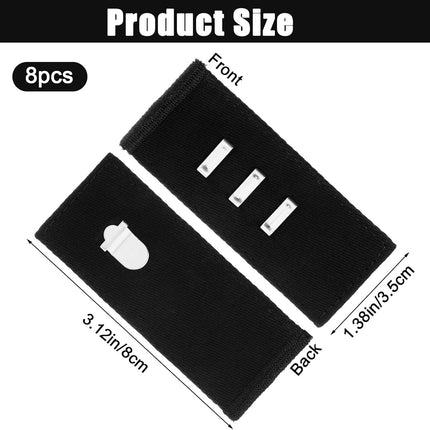 Xinjoduz 8 pcs Black Hook Waist Band Extenders, Pants Waist Extenders with Metal Hook Adjustable Waistband Extender for Men Women, Pants, Jeans, Skirts, Trousers Fasteners.