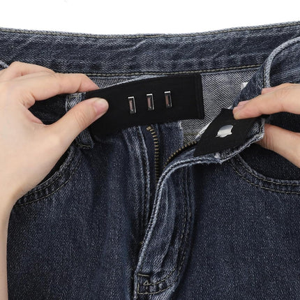 Xinjoduz 8 pcs Black Hook Waist Band Extenders, Pants Waist Extenders with Metal Hook Adjustable Waistband Extender for Men Women, Pants, Jeans, Skirts, Trousers Fasteners.