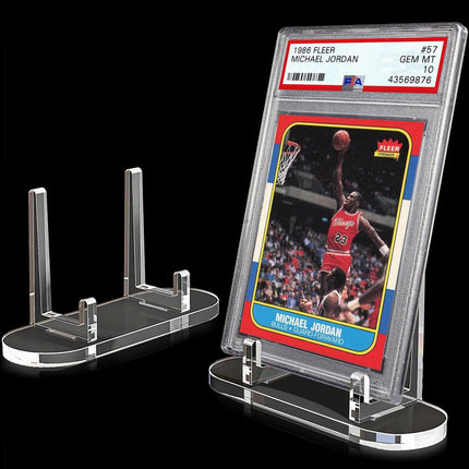 tutata Acrylic Trading Card Display Stand, 10 Pack Clear Card Stands, Card Stands for Sports Cards, Sports Card Holder, PSA Graded Card Display.