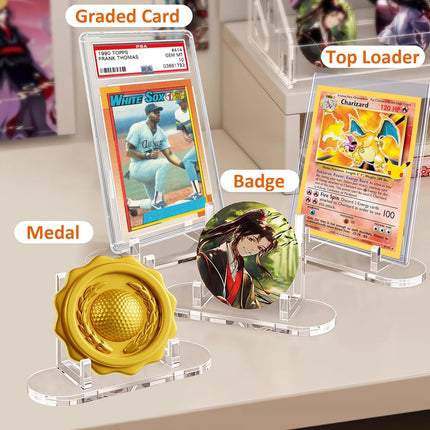 tutata Acrylic Trading Card Display Stand, 10 Pack Clear Card Stands, Card Stands for Sports Cards, Sports Card Holder, PSA Graded Card Display.