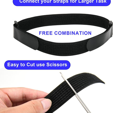 Cinch Straps with Anti-Slip Silicone Strips, 1 x 14" Hook & Loop Fastening Cable Strap Heavy Duty Multipurpose Straps for Extension Cord Cable Ropes Bike RV & Hose Organization Storage.
