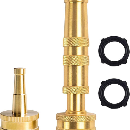 Garden Hose Adapter + Nozzle Twist and Nozzle Jet.