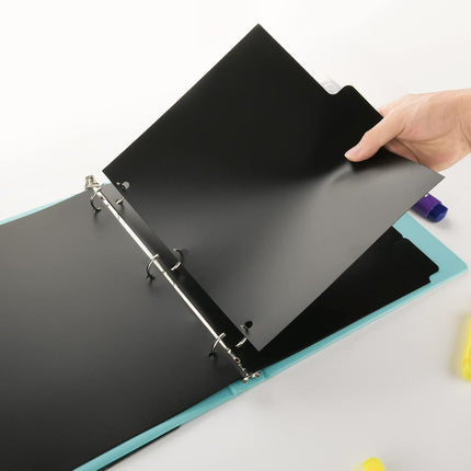 3 Ring Binder Dividers with 5-Tabs for Letter Size, 1/5 Cut, 3-Hole Punched, Write & Erase Plastic Binder Dividers Extra Durable Section Index Dividers for Binders, Pack of 2 Sets, 10 Dividers Total.