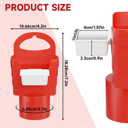 French Fry Holder and Dip Sauce Holder Set for Car, Mini Sauce Holder for On-The-Go Snacking, Idea for Men and Women Stocking Stuffer, for Holiday Present (Red).