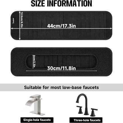 Faucet Mat for Bathroom Sink - Easy to Clean, Anti-Slip Splash Guard with Fast Drying Properties - Protective Sink Tray Ideal for Stone Sinks in Bathroom & Kitchen.