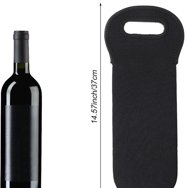 Wine Tote Carrier Bag, Insulated Wine Cooler Bag for Wines Beer Champagne Drinks Bottles, Portable Neoprene Material Wines bottle Tote Holders for Restaurant Travel Picnic Party (Blue, 37 × 15 cm).