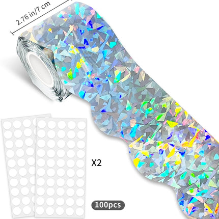 STARLIBOO 60 Feet Bulletin Board Borders, Holographic Scalloped Rolled Border Trim for School, Classroom & Offices.