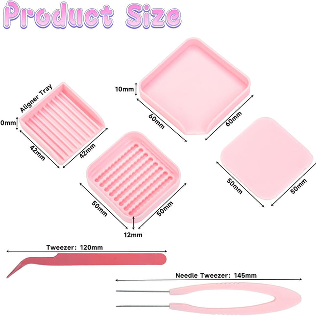 Homakover 2.6mm Fuse Bead Picking Tray Kit – Beads Craft Tool Set with Pickup Tray, Storage Box, Stainless Steel Tweezer(Random Color), Aligner Trays & Needle Tweezer for Arts & Crafts Projects.