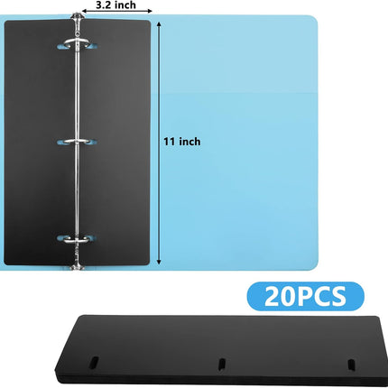 20 PCS Flat Sheet Lifters, Sheet Flatteners, Sheet Lifters Binders, Plastic Sheet Lifters, Protect Binder Page Sheet for 11-Inch x 8-1/2-Inch 3 Ring Binder, D Ring Binders.