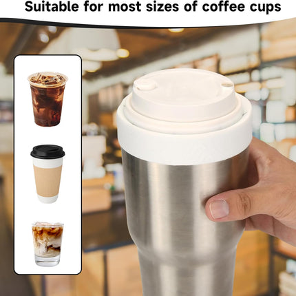 Silicone Ring for 30 & 40 oz Stainless Steel Tumbler,Reusable Iced Coffee Cup Ring,Durable Drink Sleeve for Cold Beverages, Leak-Proof Lid for Iced Coffee,Hot Drinks (White x 2).