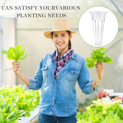 Cunhill 100 Pcs Hydroponic Growing Kit Include 50 Pcs Plant Replacement Basket Containers and 50 Pcs Seed Pot Label Compatible with Hydroponic Growing System(0.5 Inch,White).