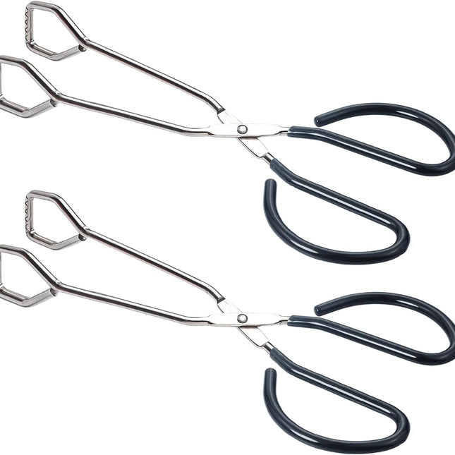 10-Inch Heavy Duty Stainless Steel Kitchen Scissor Tongs, Set of 2.