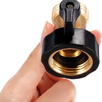 Water Hose Shut Off Valve, 2 Pack Heavy Duty 3/4 Inch Solid Brass Garden Hose Connector.
