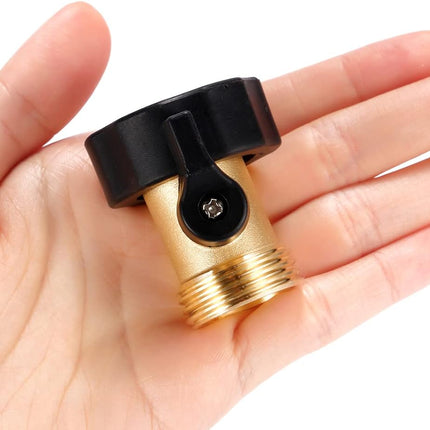 Water Hose Shut Off Valve, 2 Pack Heavy Duty 3/4 Inch Solid Brass Garden Hose Connector.