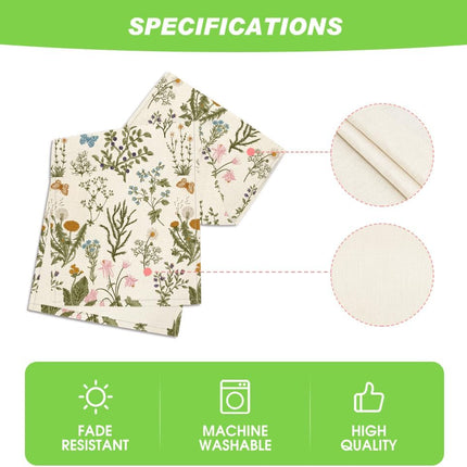Wildflowers Floral Spring Table Runner, Seasonal Summer Butterfly Kitchen Dining Table Decoration for Home Party 13x72 Inch.