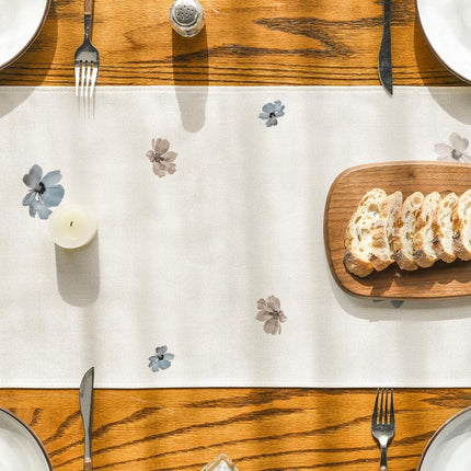 Brown Poppy Floral Leaves Spring Table Runner, Seasonal Summer Kitchen Dining Table Decoration for Home Party Decor 13x72 Inch.