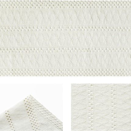 Beige Farmhouse Woven Rustic Hollow Table Runner, Seasonal Holiday Hollow Kitchen Dining Table Decoration for Home Party Decor 12x72 Inch.