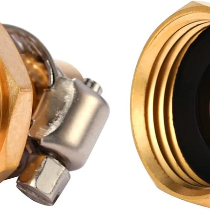 Brass Garden Hose Connector Repair Mender Kit with Stainless Clamp,Fits 1/2" Water Hose Fitting,3 Sets(1/2" Barb x 3/4" GHT).