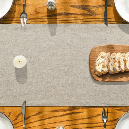 Light Brown Table Runner, Seasonal Fall Washable Kitchen Dining Table Decoration for Home Party Decor 13x72 Inch.