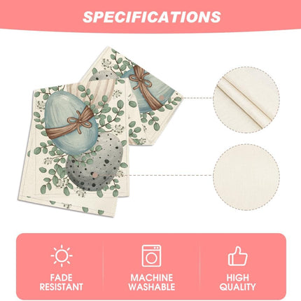 Eucalyptus Egg Easter Table Runner, Spring Kitchen Dining Table Decor for Indoor Outdoor Home Party Decor 13x72 Inch.