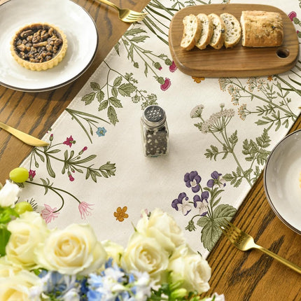 Flowers Spring Table Runner, Seasonal Kitchen Dining Table Decoration for Home Party Decor 13x72 Inch.