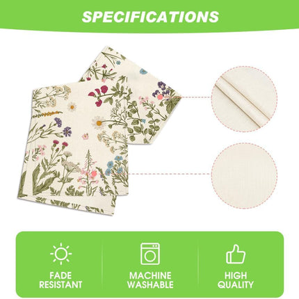 Flowers Spring Table Runner, Seasonal Kitchen Dining Table Decoration for Home Party Decor 13x72 Inch.