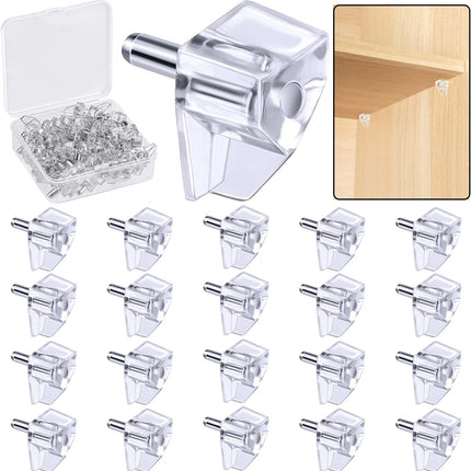 5 Millimeters Shelf Support Peg，Support Cabinet Shelf Pins，Clear Plastic Replacement Peg Cabinet Shelf Supports Pins for Kitchen Furniture Book Shelves Shelf Holder Locking Pins (20 Pieces).
