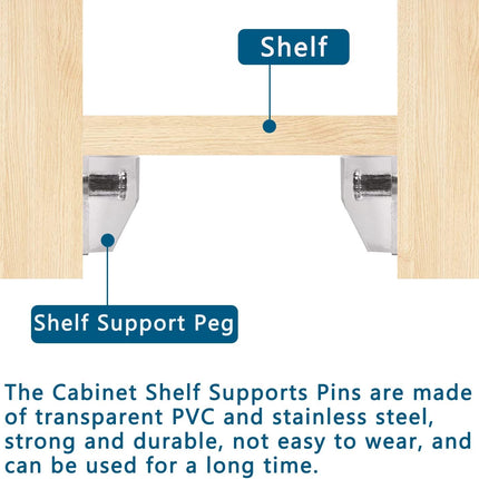 5 Millimeters Shelf Support Peg，Support Cabinet Shelf Pins，Clear Plastic Replacement Peg Cabinet Shelf Supports Pins for Kitchen Furniture Book Shelves Shelf Holder Locking Pins (20 Pieces).