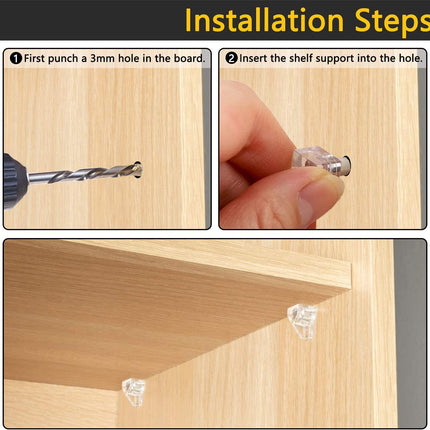 5 Millimeters Shelf Support Peg，Support Cabinet Shelf Pins，Clear Plastic Replacement Peg Cabinet Shelf Supports Pins for Kitchen Furniture Book Shelves Shelf Holder Locking Pins (20 Pieces).