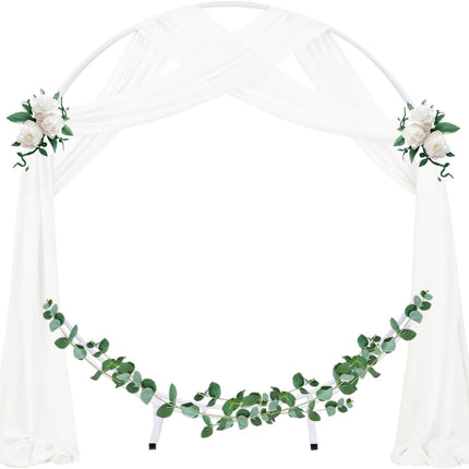 Wedding Arch Draping Fabric 1 Panel 29" x 19Ft Ivory Sheer Chiffon Curtain Drapes 6 Yards for Wedding Ceremony Birthday Party Decoration.