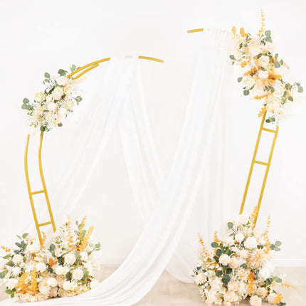 Wedding Arch Draping Fabric 1 Panel 29" x 19Ft Ivory Sheer Chiffon Curtain Drapes 6 Yards for Wedding Ceremony Birthday Party Decoration.