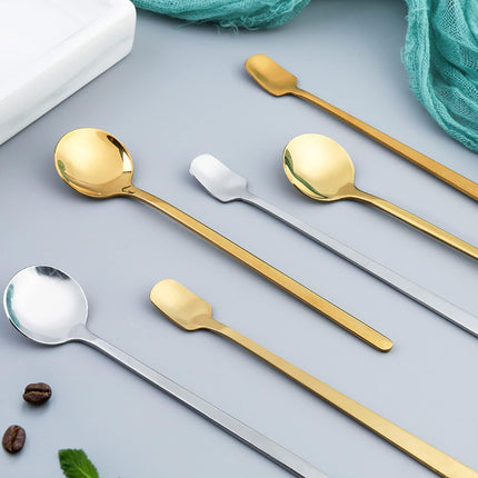 4 Pack Stainless Steel Coffee Spoon, 6.7 Inch Stirring Spoons, Cocktail Stirring Spoons for Coffee Tea Dessert Cake Ice Cream Cappuccino (Silver).