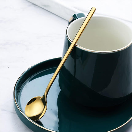 4 Pack Stainless Steel Coffee Spoon, 6.7 Inch Stirring Spoons, Cocktail Stirring Spoons for Coffee Tea Dessert Cake Ice Cream Cappuccino (Silver).