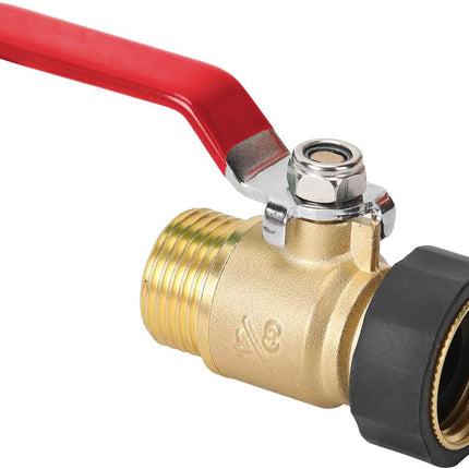 Garden Hose Shut Off Valve, 3/4" GHT Water Hose Shut Turn Off Valve, Heavy Duty Brass Valve Garden Hose Ball Valve With Stainless Steel Long Handle.