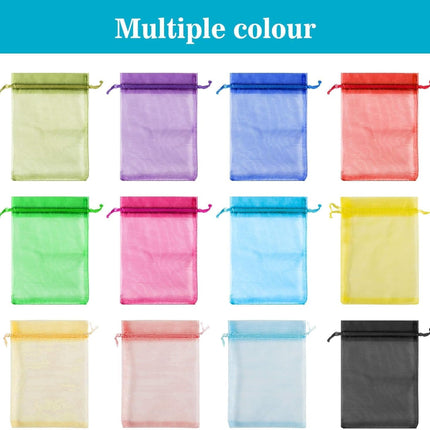 120PCS Organza Bags 4''x6'' - Muticolor Small Sachet Jewelry Gift Favor Bags Drawstring Mesh Bags Gifts Valentines Wedding Eid Mubarak Halloween Eve Christmas New Year Party Candy Fruit Wrap Bulk.