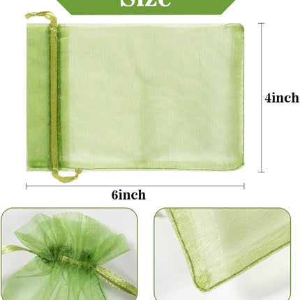 120PCS Organza Bags 4''x6'' - Muticolor Small Sachet Jewelry Gift Favor Bags Drawstring Mesh Bags Gifts Valentines Wedding Eid Mubarak Halloween Eve Christmas New Year Party Candy Fruit Wrap Bulk.