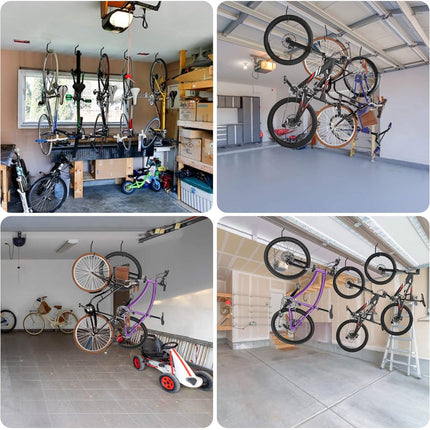 10 Heavy Duty Wall Mount Storage J Hooks - Bicycle & Ladder Hangers, Garden Yard Tools Organizer.