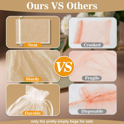 50 Organza Soap Bags for Packaging - Organza Gift Bags 5x7 for Homemade Soap Wedding Anniversary Souvenir Mesh Christmas New Year Party Favor Bags Small Pouches Gift Bags For Small Business White.