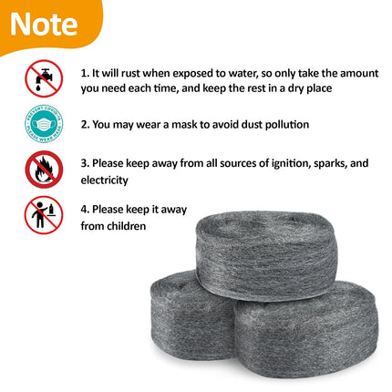 Steel Wool 0000 15oz(30ft) - 0000 Steel Wool for Glass Fine Steel Pads for Chrome or Wood Polishing Weep Hole Covers for Brick Walls Fill Fabric l Fabric Pad Mice Control.