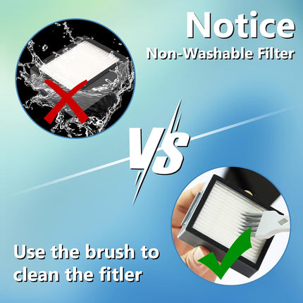 Filters Replacement for i-Robot Roomba E I & J Series i1+ i3 i3+ i4 i5/plus i6 i6+ i7 i7+/plus i8 i8+ E5 E6 E7 Vacuum Cleaner parts 4639161,6 Pack High Efficiency Filters+1 Cleaning Brush.