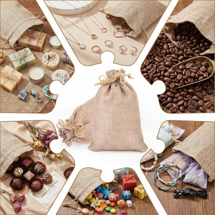 25PCS Small Burlap Gift Bags With Drawstring, 4x6 Inch Small Linen Sack Bags Jewelry Pouches for Wedding Party Favors DIY Crafts.