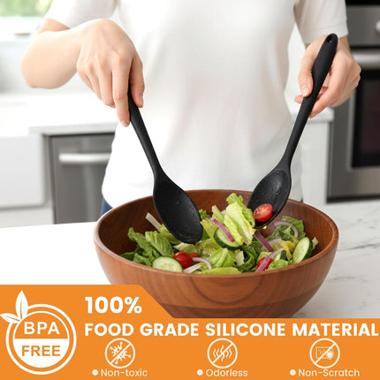 Silicone Spoons for Cooking, 4PCS 10.8 Inch Nonstick Kitchen Serving Spoons, Heat Resistant Silicone Cooking Utensils Set for Stirring, Mixing, Baking, House Warming Gifts & Stocking Stuffers.